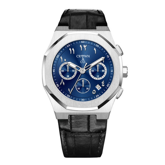 Ocho Series Arabic Navy Blue dial 41mm | Leather Strap