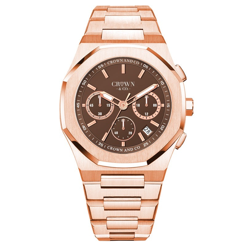 Ocho Series - Chocolate Dial Rose Gold