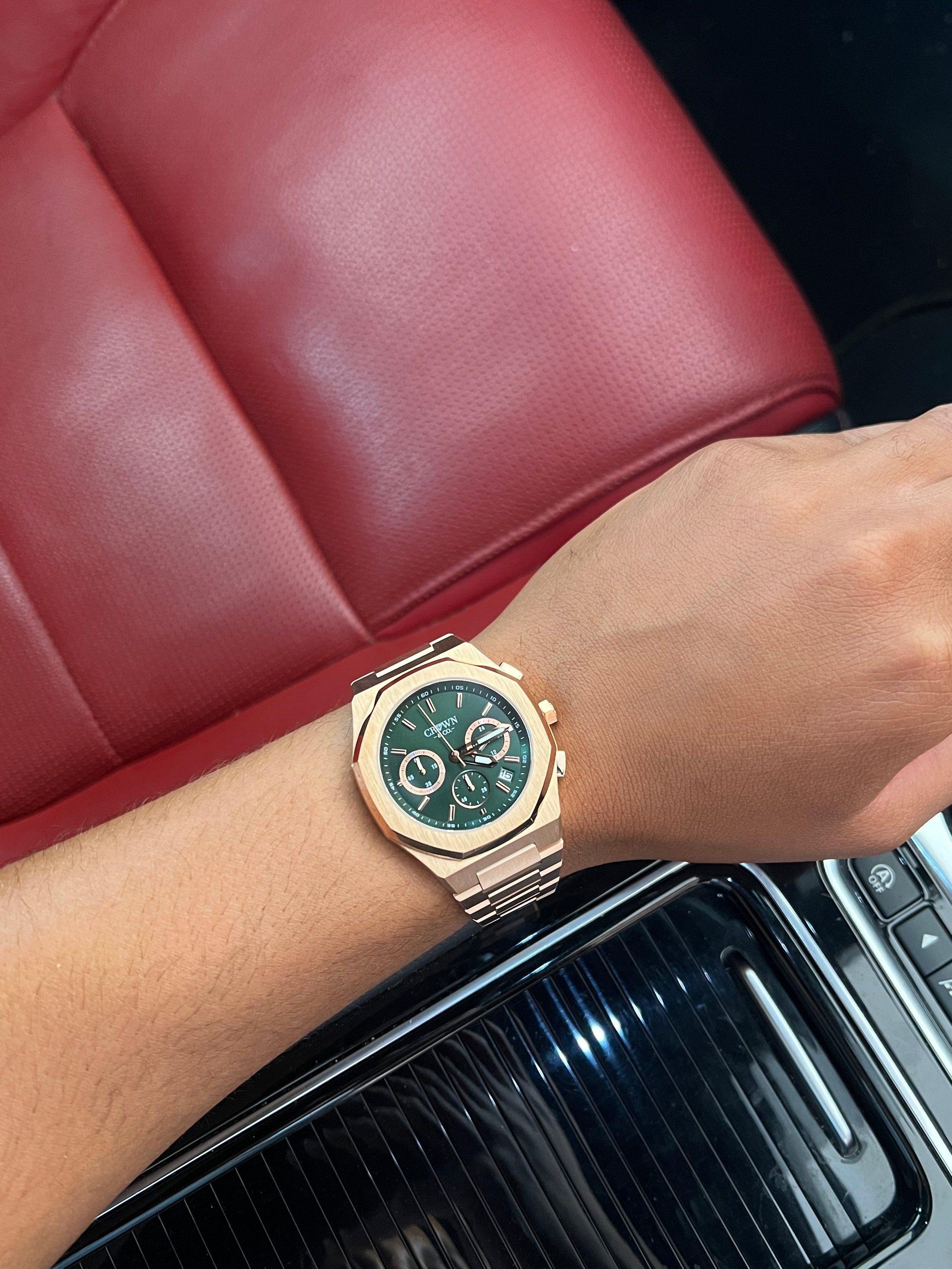 Ocho Series Emerald Dial Rose Gold 41mm