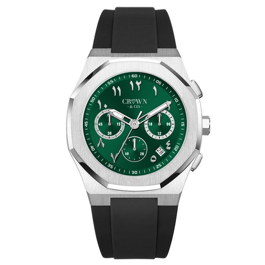 The Ocho series Emerald arabic dial Rubber strap