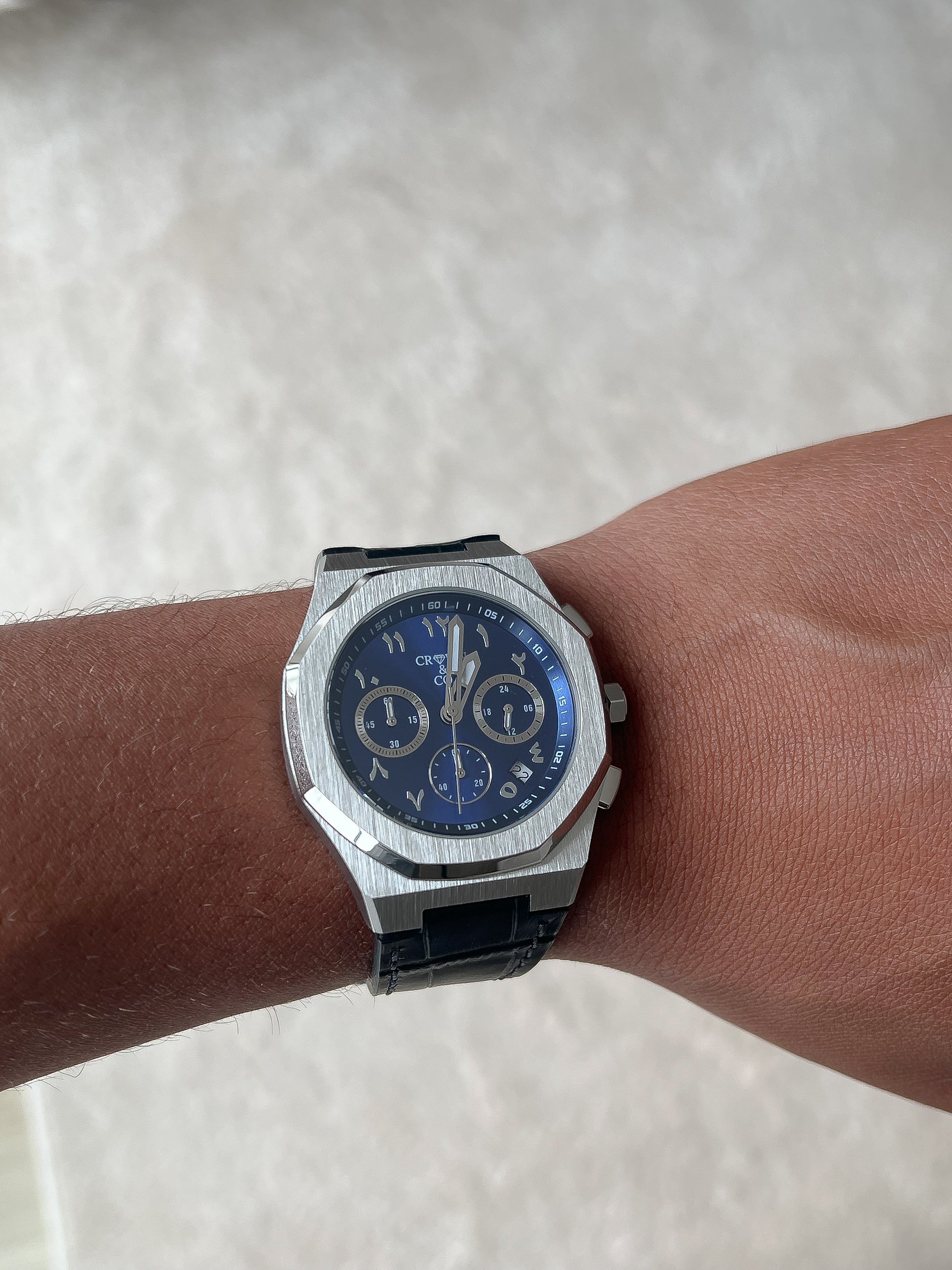 Ocho Series Arabic Navy Blue dial 41mm | Leather Strap