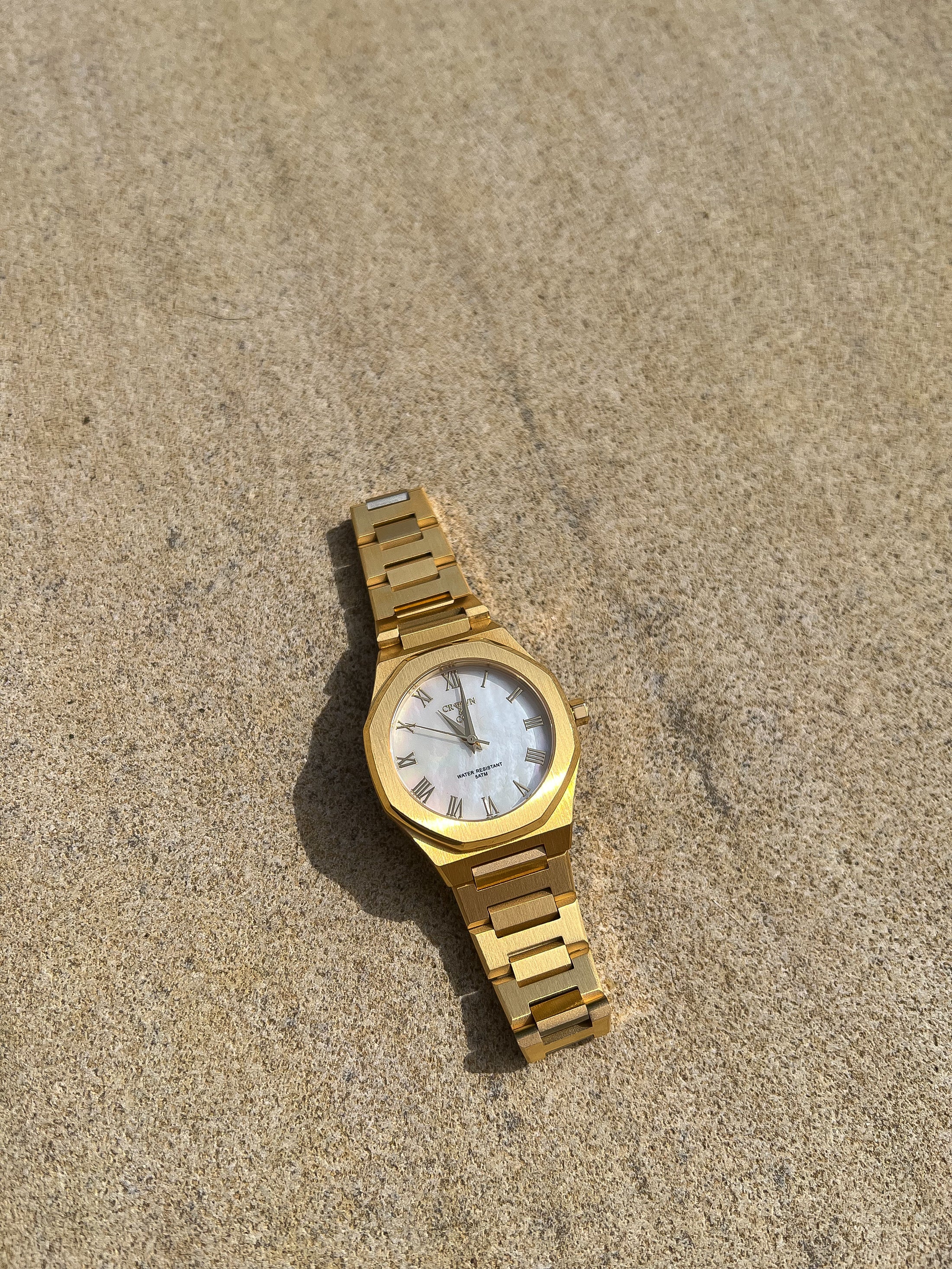 Ocho Series 34mm Yellow Gold Mother of pearl  'Designed for the smaller wrist'