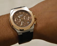 Load image into Gallery viewer, The ocho series steel and rose chocolate dial rubber strap 41mm
