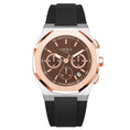 Load image into Gallery viewer, The ocho series steel and rose chocolate dial rubber strap 41mm
