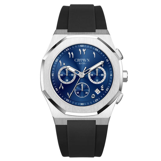 Ocho Series Arabic Numerals Navy Blue dial rubber strap